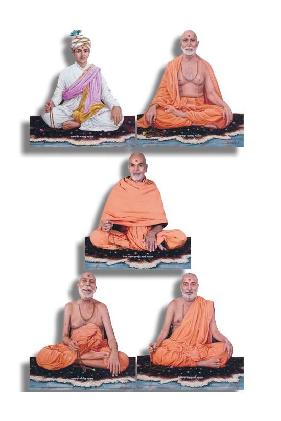 Guruparampara (Guru lineage) Cutout Murti (Image) -  10" x 12"